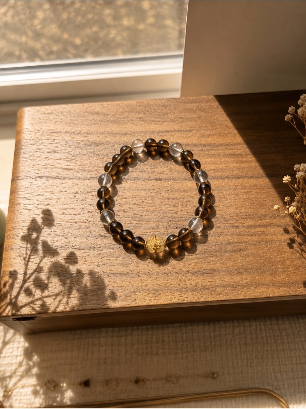 Smoky Quartz & Clear Quartz Bracelet
✨ Quiet Luxury • Grounding Energy •